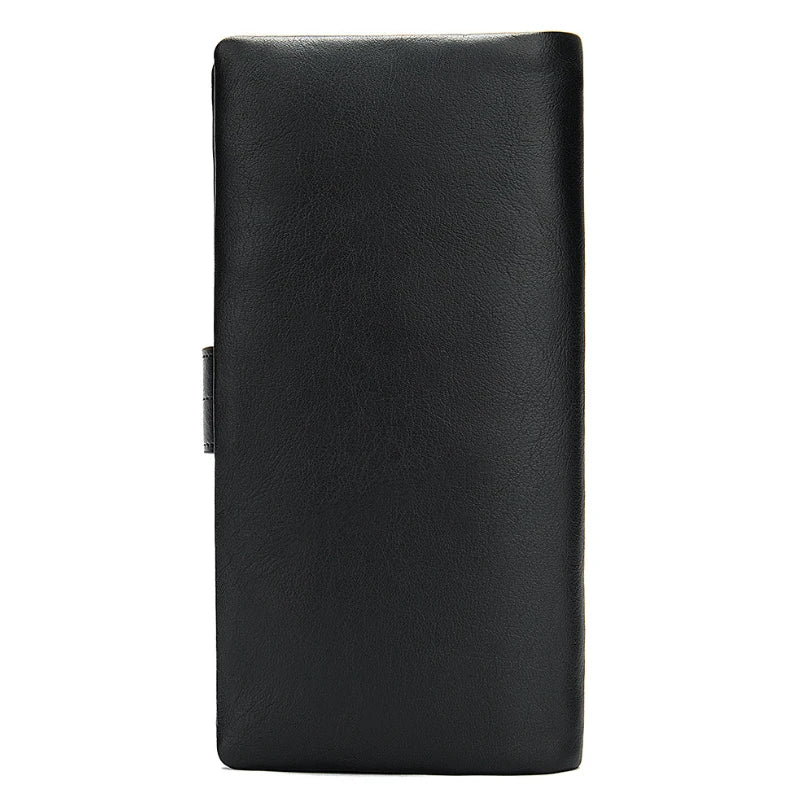 Men's Long Leather Wallet Soft Real Cowskin Purse