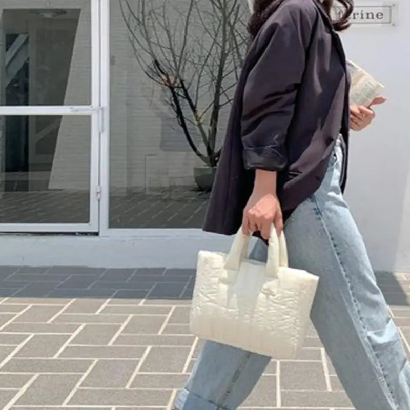 Nylon Shoulder Bag Warm Winter Lady Handbag
