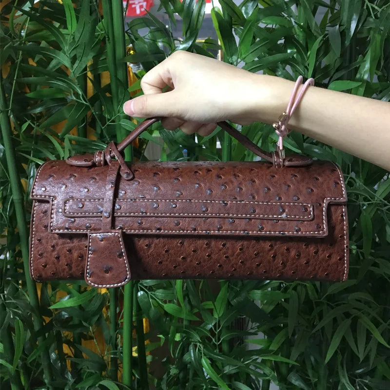 Ostrich Women Bags Handbag Ladies Tote Bag Female Long Tote Shoulder Bag