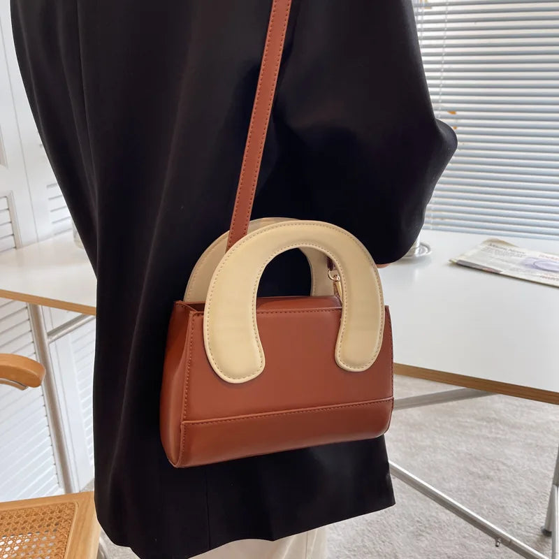 PU Leather Women's Handbag Crossbody Bag Small Square Tote Spring