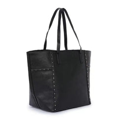 MANGO Women's Vintage Shoulder Handbag Rivet Tote Bag