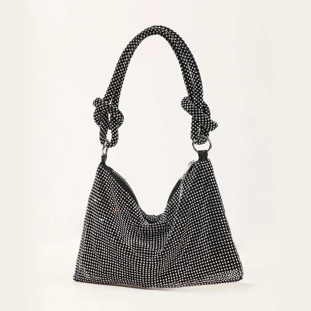 Crystal Rhinestone Clutch Purse Silver Evening Bag for Women