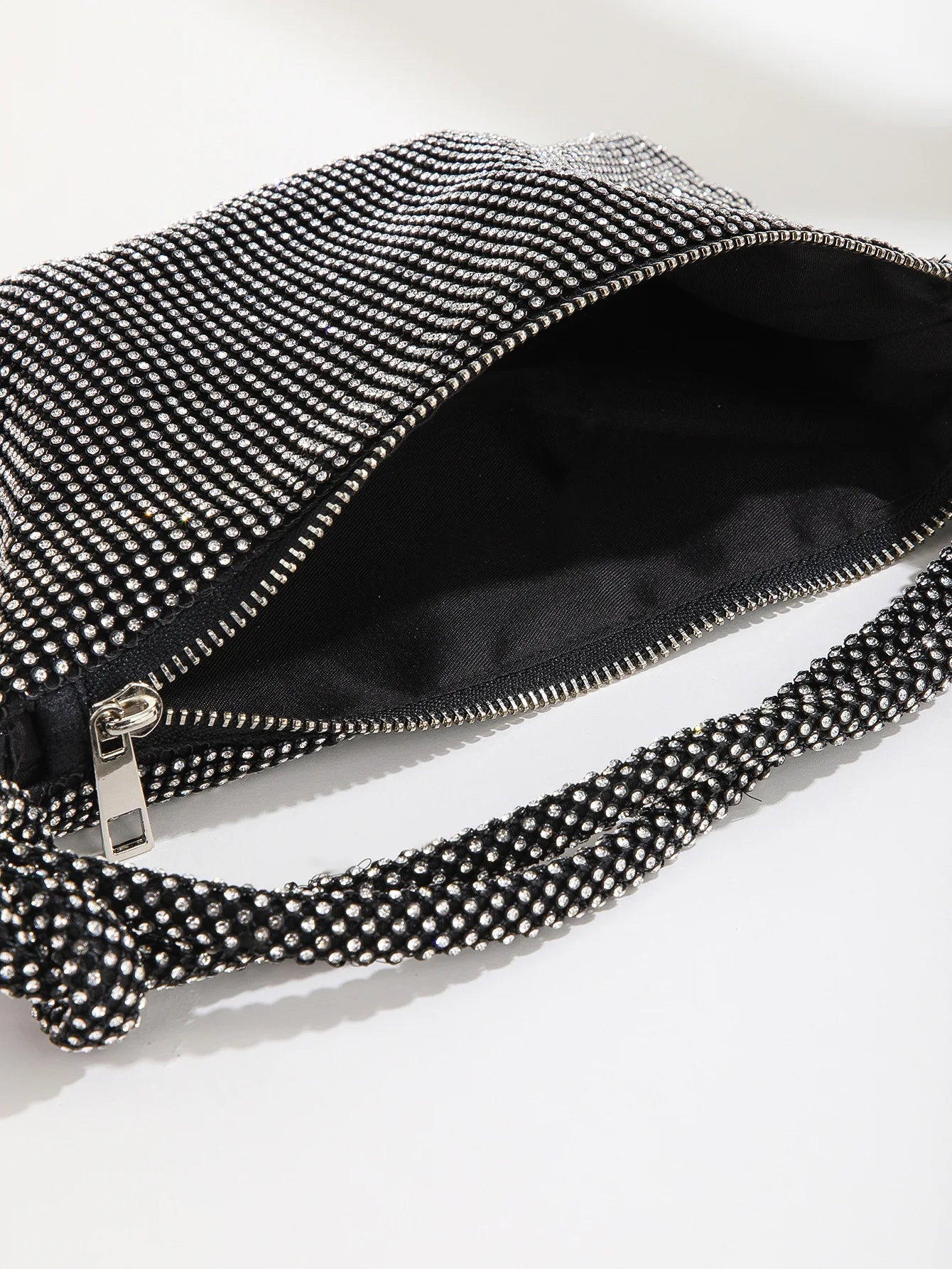 Crystal Rhinestone Clutch Purse Silver Evening Bag for Women