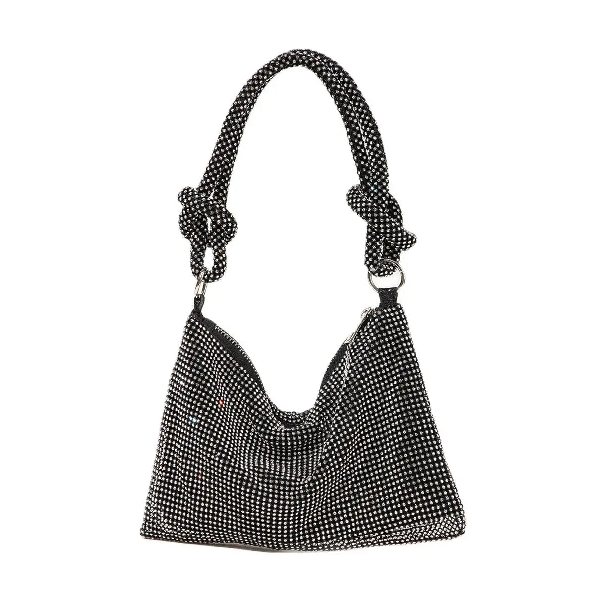 Crystal Rhinestone Clutch Purse Silver Evening Bag for Women