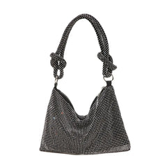 Crystal Rhinestone Clutch Purse Silver Evening Bag for Women