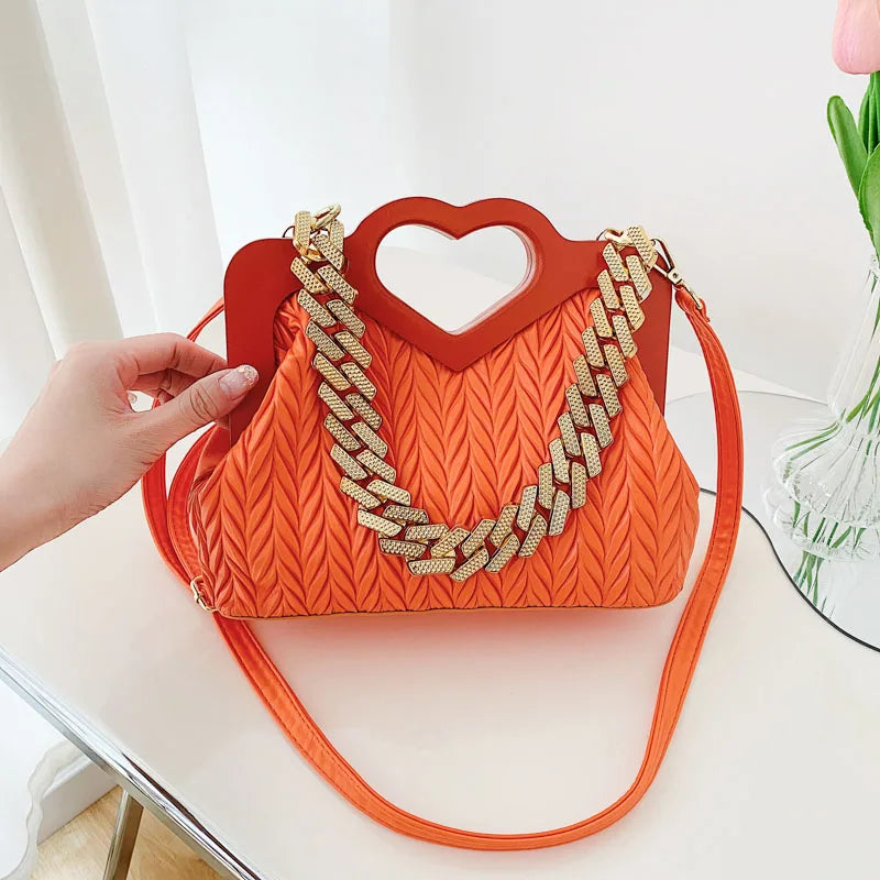 Green PU Leather Shoulder Bag for Women