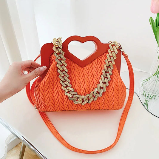Green PU Leather Shoulder Bag for Women