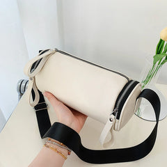 Women's Leather Shoulder Bag Soft Crossbody Bags Cylindrical Sac