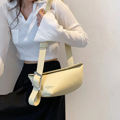 Solid Leather Crossbody Bag for Women