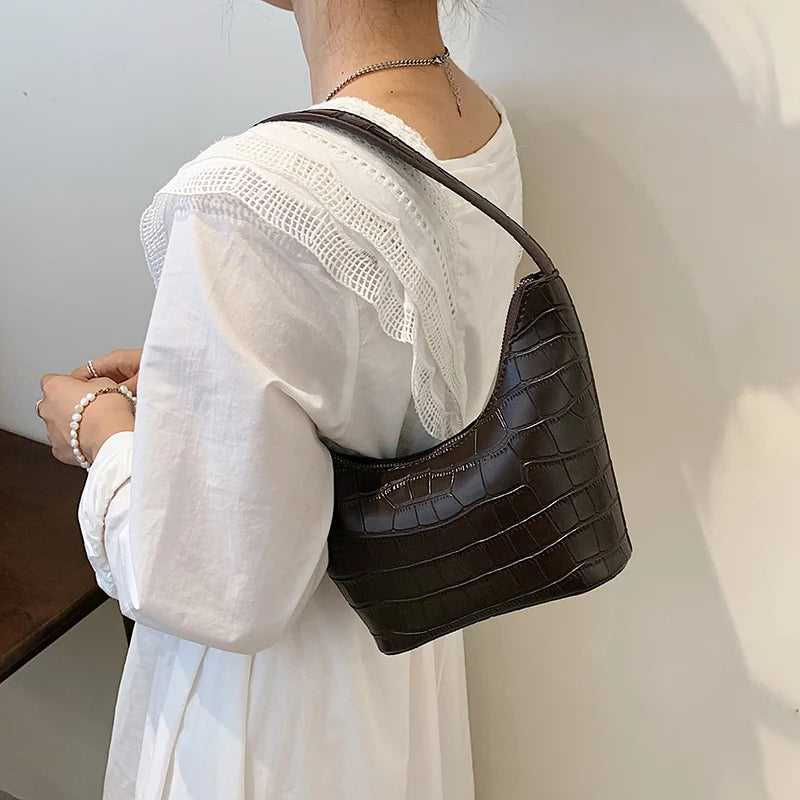 Stone Pattern Armpit Bags For Women Ladies Handbags Shoulder Bag