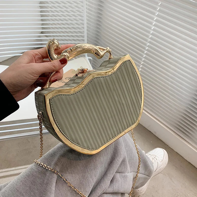 Stripe Printed Women's Handbag Chain Shoulder Messenger Bag