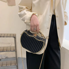 Stripe Printed Women's Handbag Chain Shoulder Messenger Bag