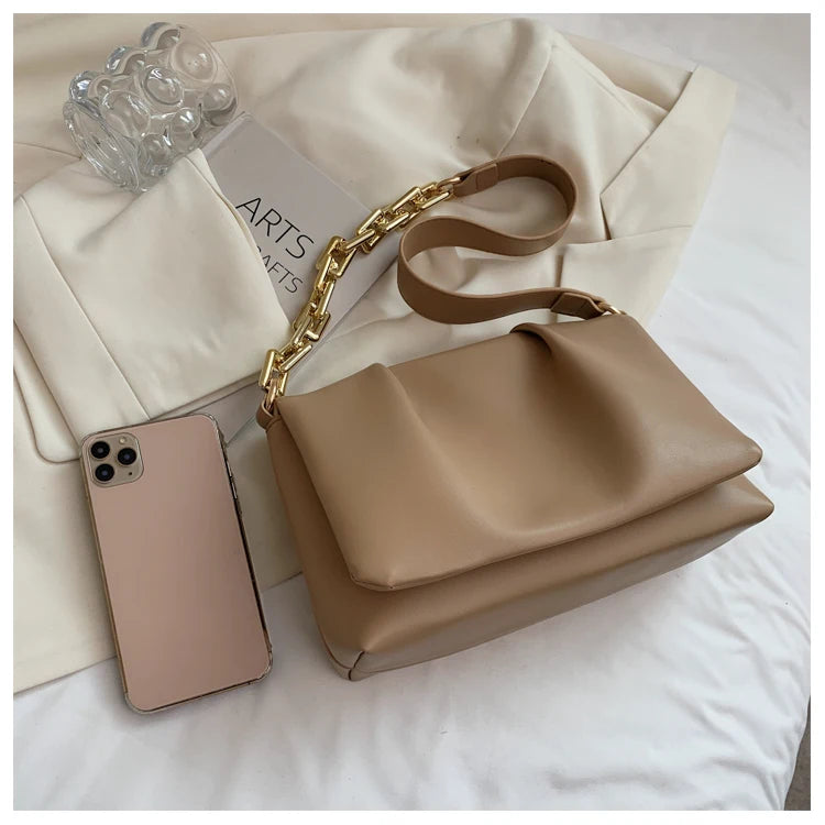 Chain Shoulder Bags Small Acrylic Handbags Purses Fold Flap Bags