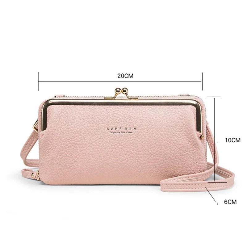 Women Bag Soft Leather Cell Phone Pocket Ladies Small Shoulder Bags