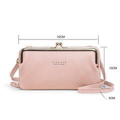 Women Bag Soft Leather Cell Phone Pocket Ladies Small Shoulder Bags