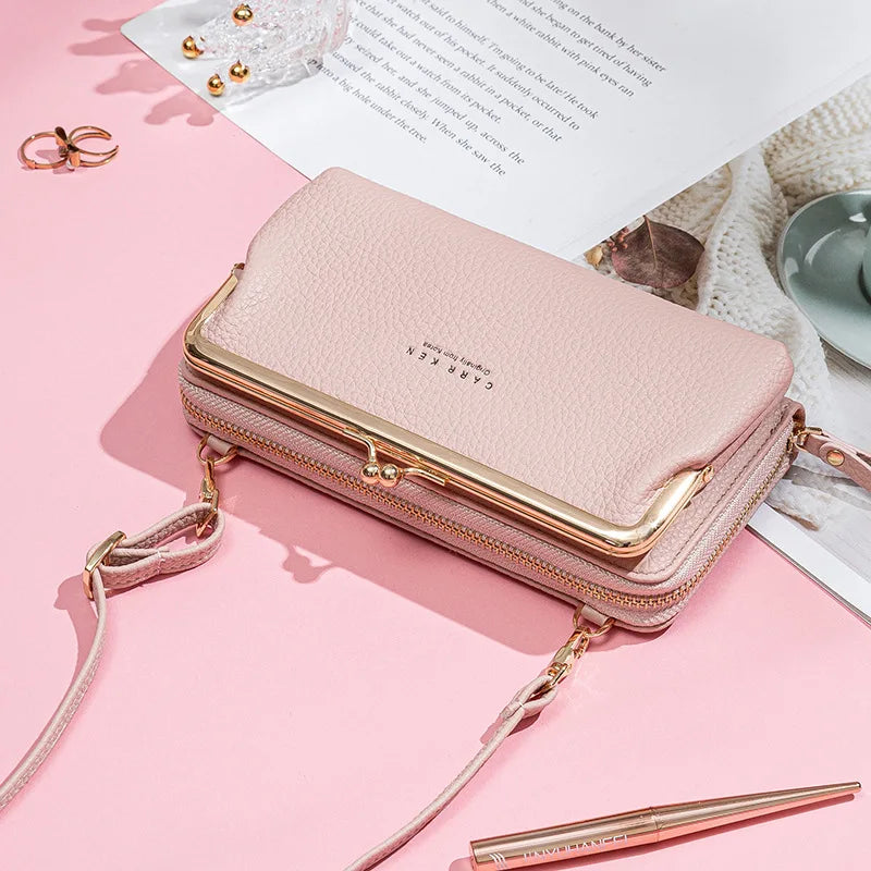 Women Bag Soft Leather Cell Phone Pocket Ladies Small Shoulder Bags