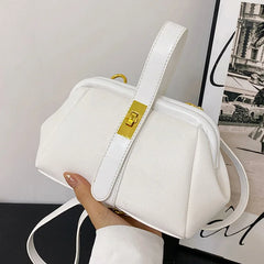 Orange PU Leather Small Handbag Clutch Crossbody Bag