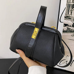 Orange PU Leather Small Handbag Clutch Crossbody Bag
