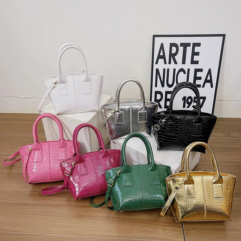 Green Patent Leather Small Shoulder Bag - Crossbody Messenger Handbag