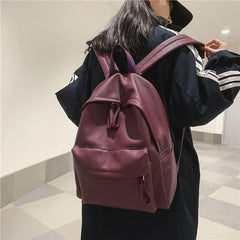 Women Travel Backpack Soft PU Leather Girls School Backpack