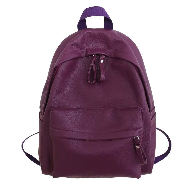 Women Travel Backpack Soft PU Leather Girls School Backpack