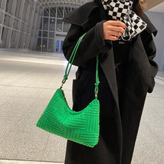 Winter Embossed Shoulder Bag Women's Handbags