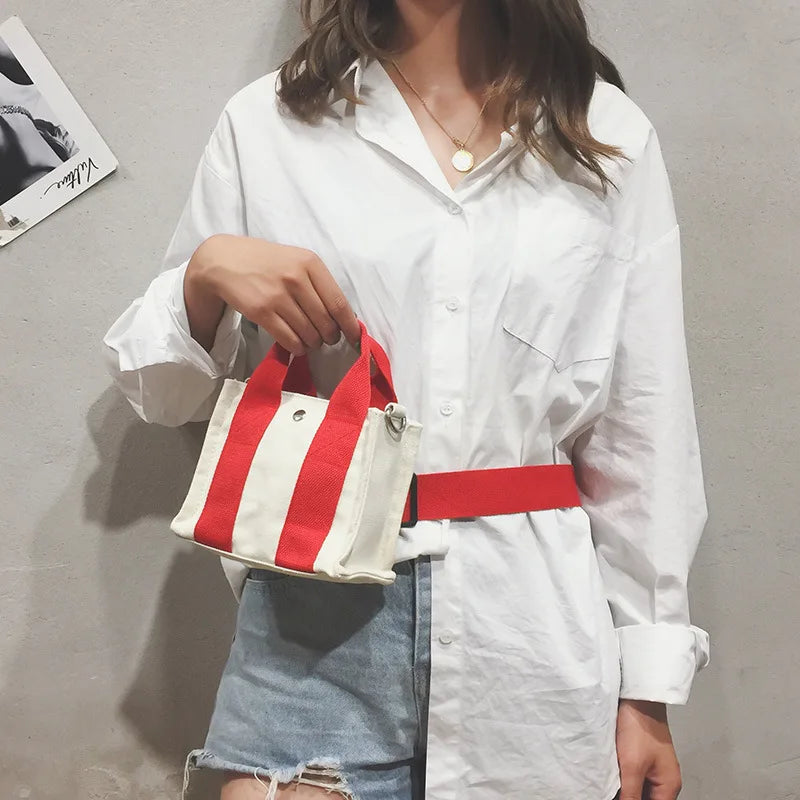 Canvas Clash Single Shoulder Crossbody Large Capacity Female Bags