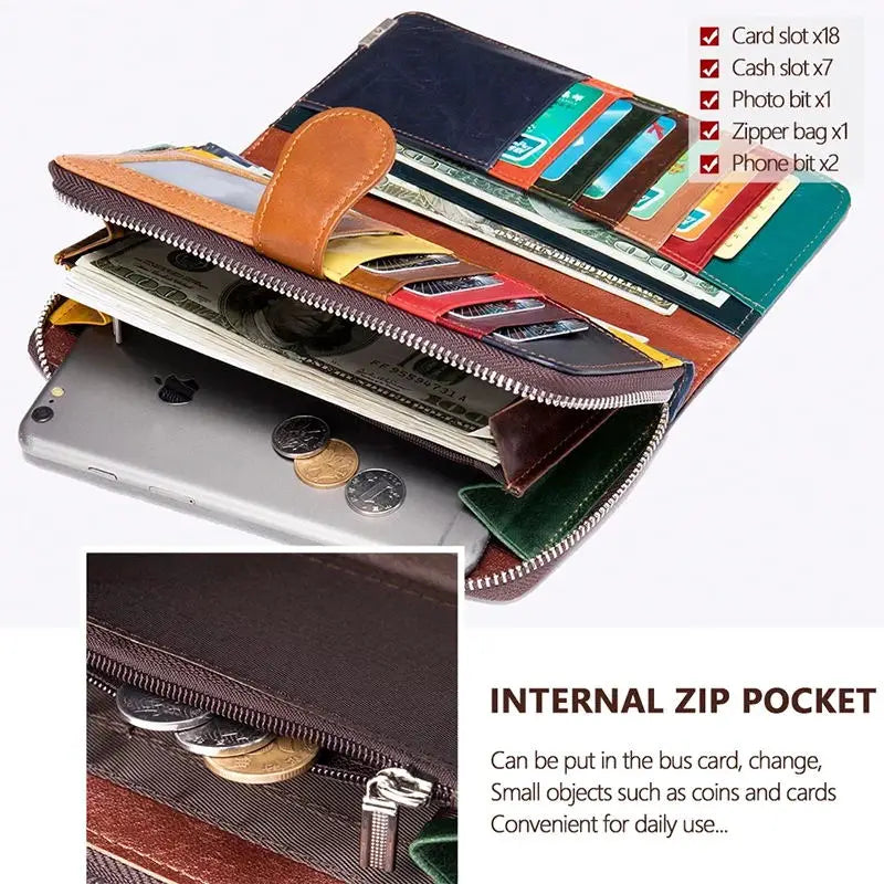 Women's Plaid Leather Clutch Purse