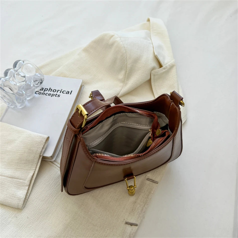 Women's PU Leather Shoulder Crossbody Bag Underarm Bag