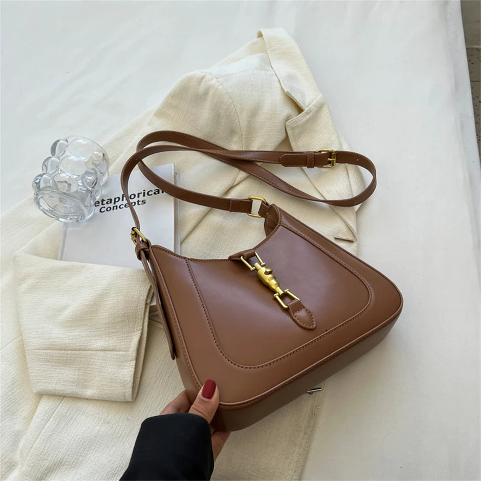 Women's PU Leather Shoulder Crossbody Bag Underarm Bag
