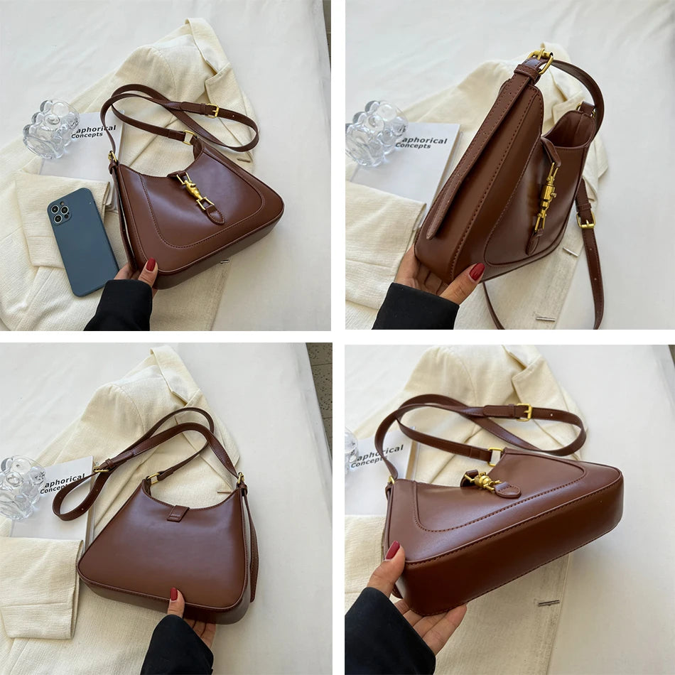 Women's PU Leather Shoulder Crossbody Bag Underarm Bag