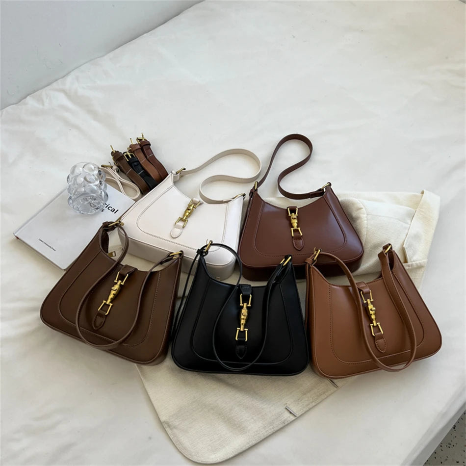 Women's PU Leather Shoulder Crossbody Bag Underarm Bag
