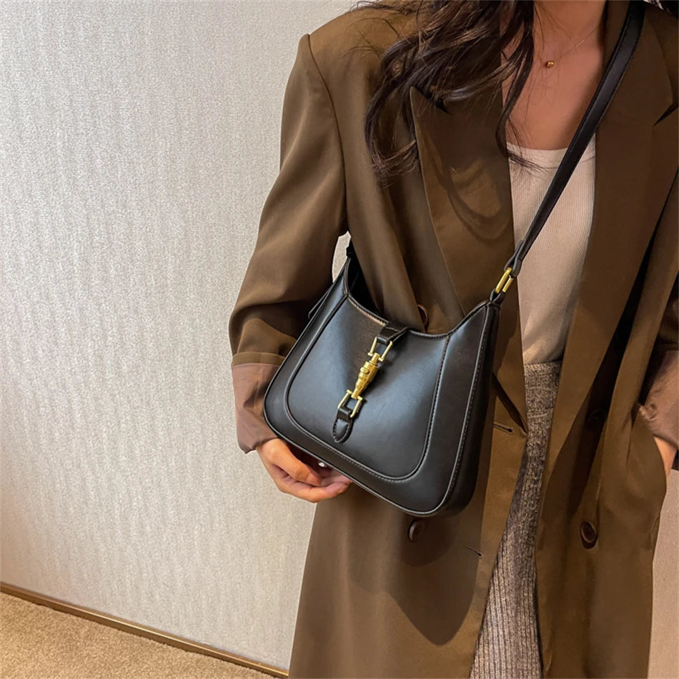 Women's PU Leather Shoulder Crossbody Bag Underarm Bag