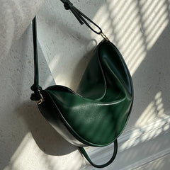 Women's Soft PU Leather Saddle Bag Crossbody Handbag
