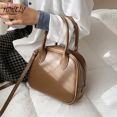 Retro Square Bag PU Leather Lock Shoulder Bags