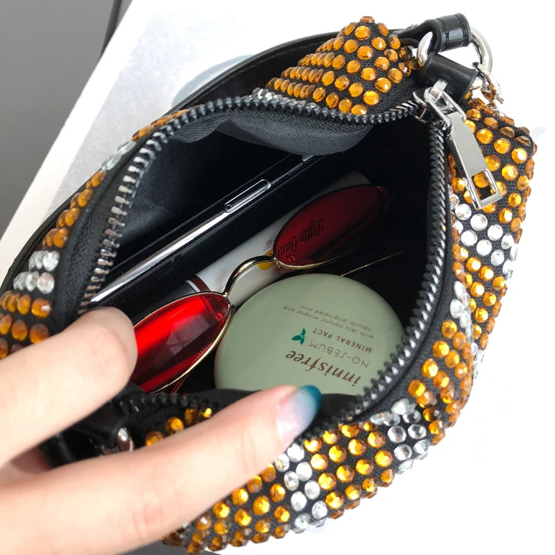 Diamond Top-Handle Bag Small Square Handbag Evening Clutch Purses