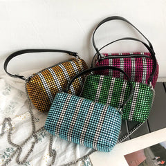 Diamond Top-Handle Bag Small Square Handbag Evening Clutch Purses