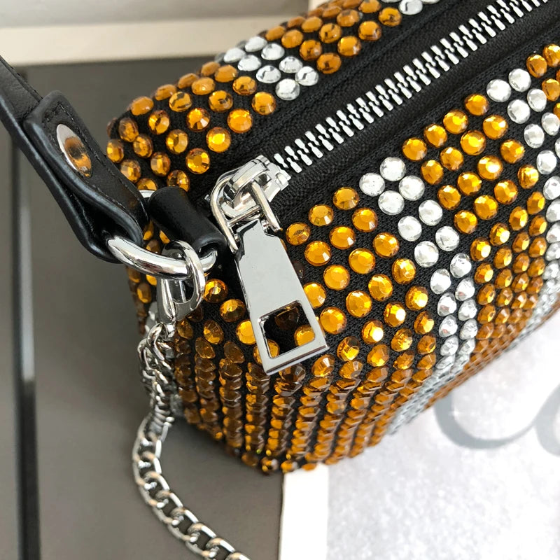 Diamond Top-Handle Bag Small Square Handbag Evening Clutch Purses