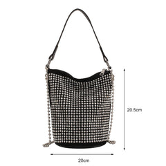 Women's Rhinestone Diamonds Basket Bag Large Capacity Totes