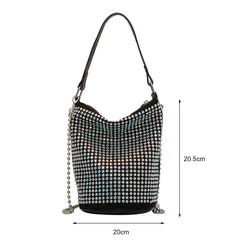 Women's Rhinestone Diamonds Basket Bag Large Capacity Totes