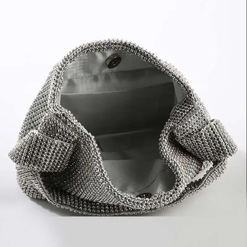 Rhinestone Mesh Shoulder Crossbody Bag for Women Evening Party