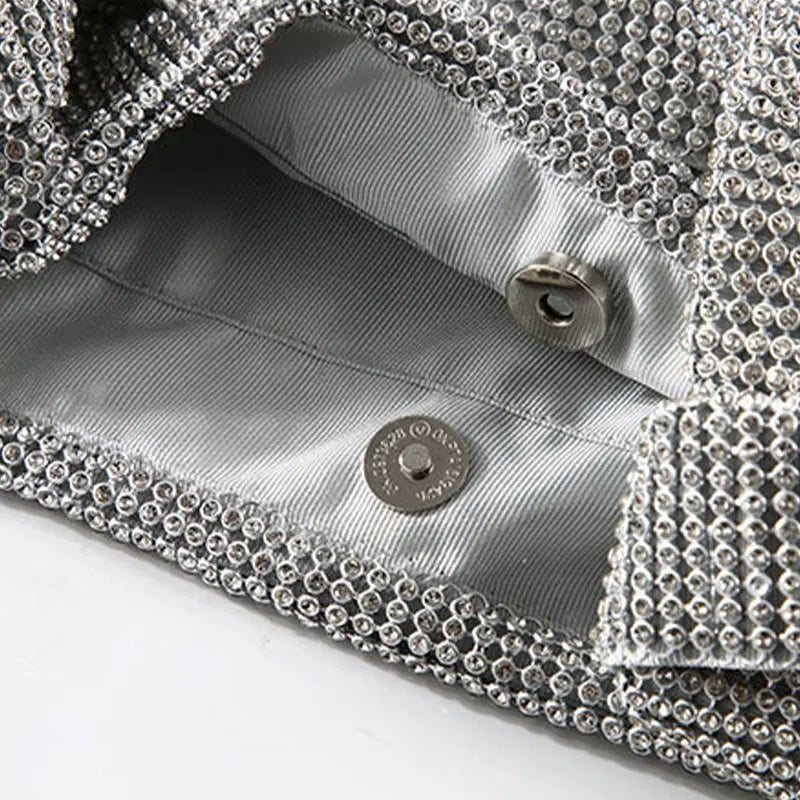 Rhinestone Mesh Shoulder Crossbody Bag for Women Evening Party