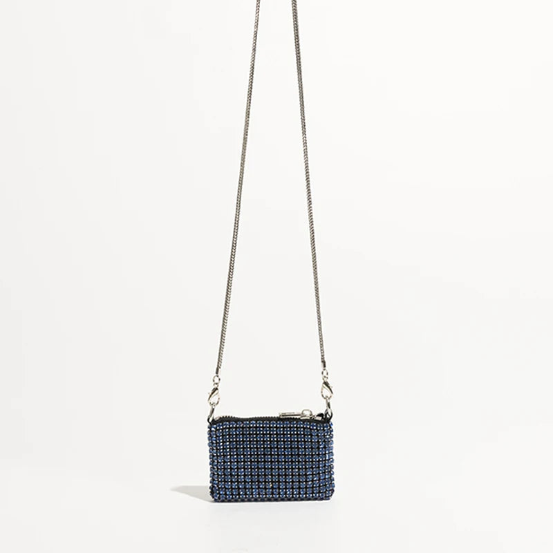 Shinny Rhinestones Crossbody Bag Crystal Mesh Small Shoulder Purse