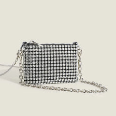 Crystal Mesh Shoulder Bag Shinny Rhinestones Chains Party Purse
