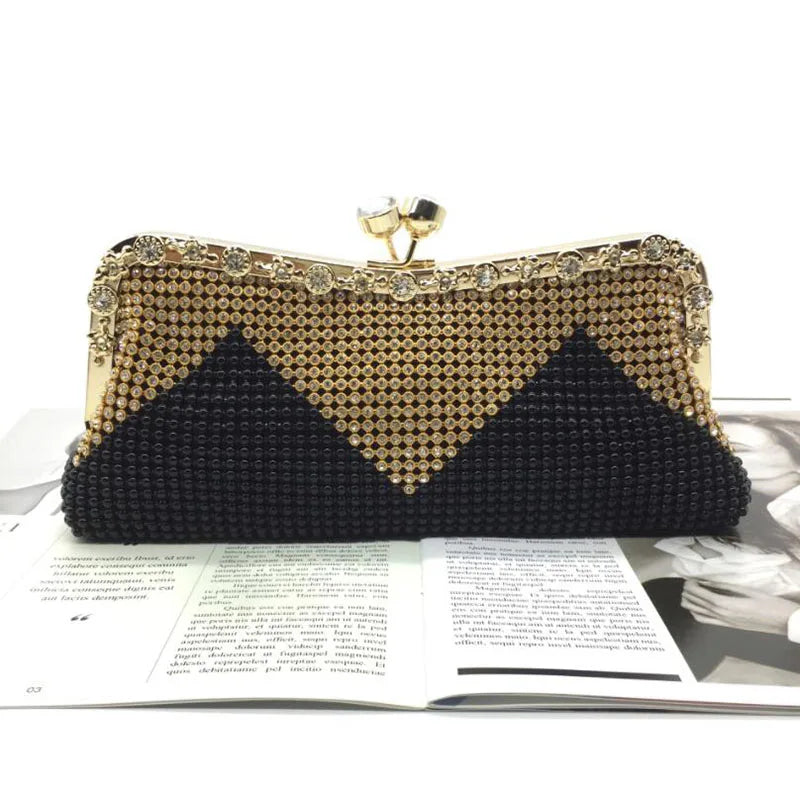 Diamonds Handbag Evening Bags Wedding Party Clutch Purse Silver