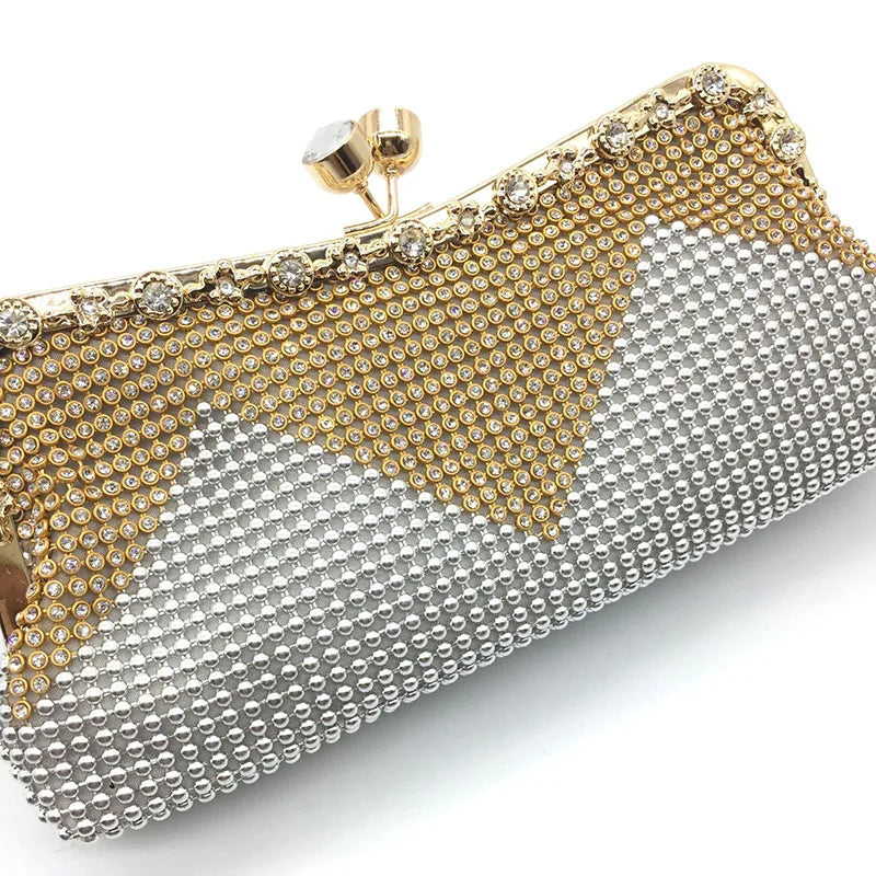 Diamonds Handbag Evening Bags Wedding Party Clutch Purse Silver