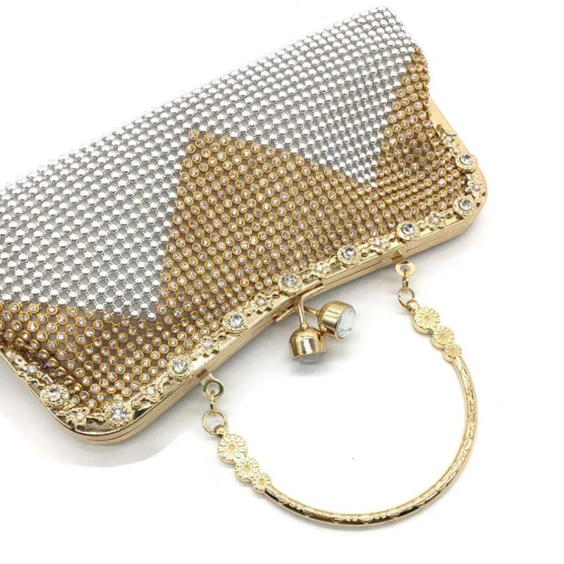 Diamonds Handbag Evening Bags Wedding Party Clutch Purse Silver