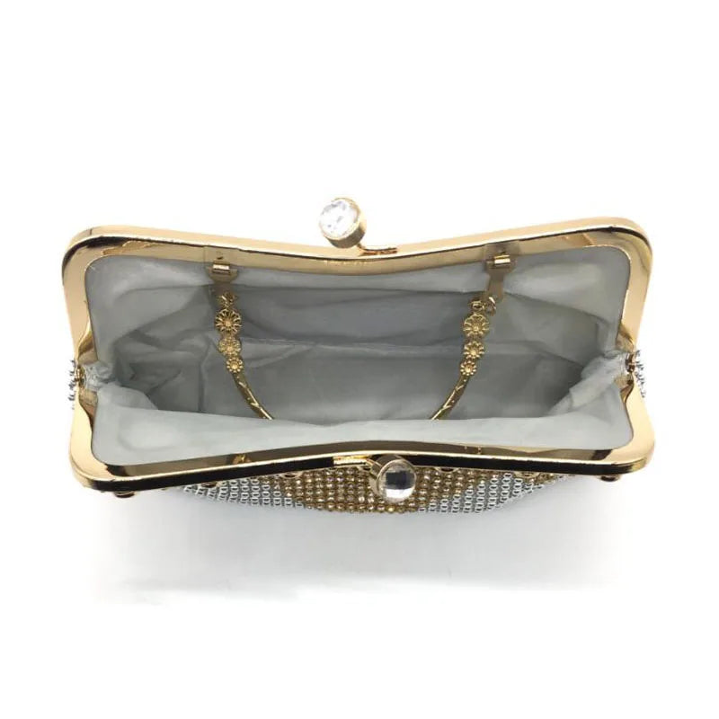 Diamonds Handbag Evening Bags Wedding Party Clutch Purse Silver