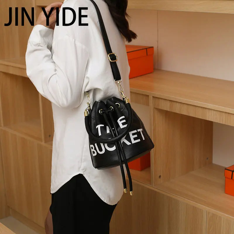 Drawstring Bucket Bag Candy Shoulder Crossbody Tote