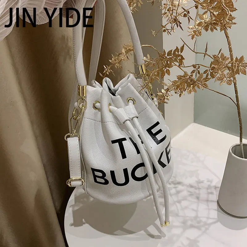 Drawstring Bucket Bag Candy Shoulder Crossbody Tote